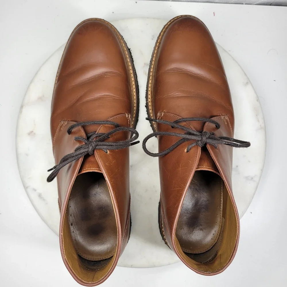 Johnston & Murphy Calder Leather Chukka Boots Mens 10.5 Brown Preppy Casual